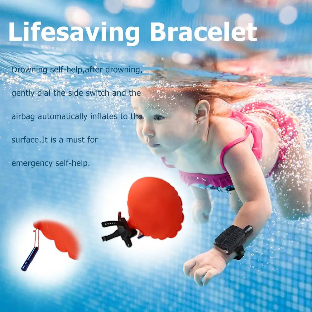 Portable Anti Drowning Lifesaving Bracelet Floating Swimming Safety Self Rescue Wristband for Outdoor Supplies